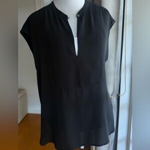 J. Crew Black Blouse with v neck  Neckline in size medium EUC